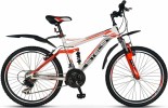 Велосипед 24' двухподвес, рама алюминий/сталь STELS VOYAGER белый/красный, 21 ск.
